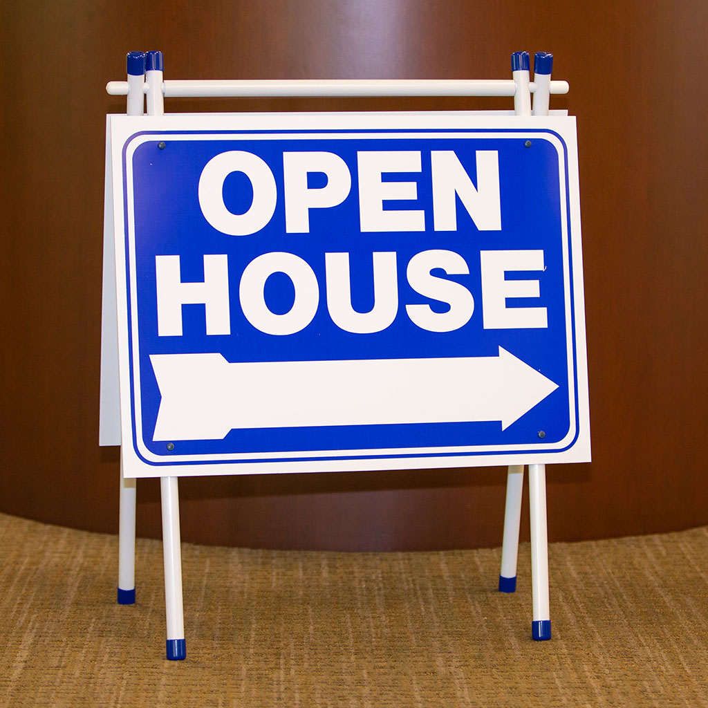 Small Open House A Frame - Blue - Solid Plastic